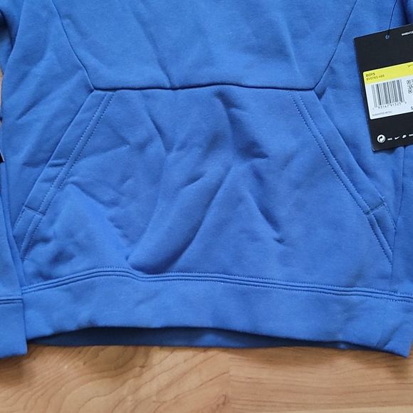 Nike Sportswear Hoodie Blue Yellow White Boys Girls Just Do It Sweatshirt - Picture 5 of 7